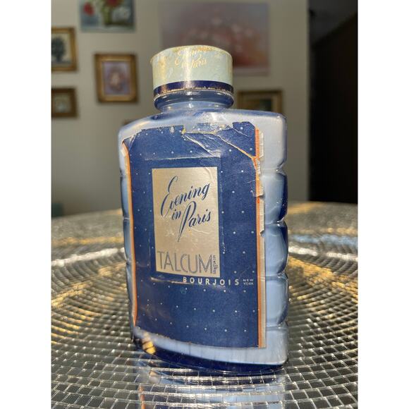 Vintage 1040s Deco Evening in Paris Talcum Bourjois Bottle - Picture 1 of 12